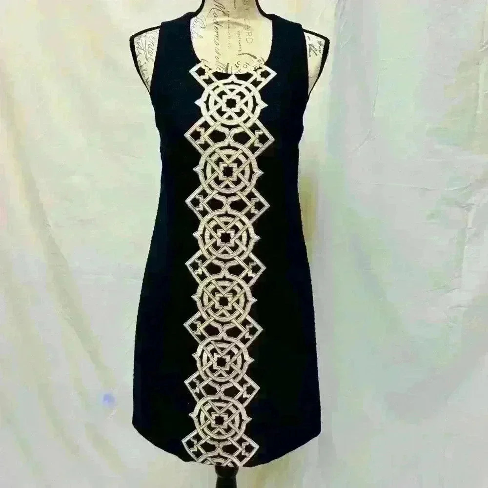 Julie Brown NYC Navy Blue Tweed Style Dress For Women Size 2 - Picture 3 of 11